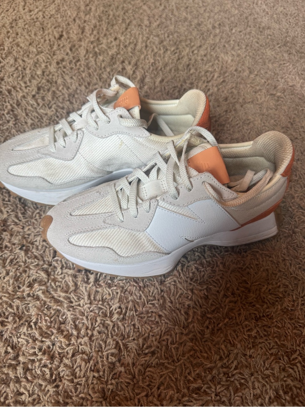 Women's New Balance Neutral White & Tan Accent Lifestyle Sneakers